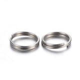 Tarnish Resistant 304 Stainless Steel Split Rings, Double Loops Jump Rings, Stainless Steel Color, 10x2mm, Inner Diameter: 8mm, Single Wire: 1mm, 50pc/Set