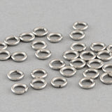 Tarnish Resistant 304 Stainless Steel Open Jump Rings, Stainless Steel Color, 20 Gauge, 5x0.8mm, Inner Diameter: 3.4mm, about 200pcs/10g