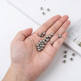 Tarnish Resistant Stainless Steel Beads, Solid Round, Stainless Steel Color, 6mm, Hole: 1.5mm, 50pc/Set