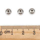 Tarnish Resistant Stainless Steel Beads, Solid Round, Stainless Steel Color, 6mm, Hole: 1.5mm, 50pc/Set