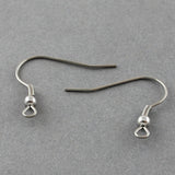 Tarnish Resistant 304 Stainless Steel Earring Hooks, with Horizontal Loop, 21x22mm, Hole: 2mm, 50pc/Set