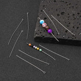 Tarnish Resistant 304 Stainless Steel Eye Pin, Stainless Steel Color, 65x0.7mm, Hole: 2mm, 100pc/Set