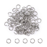 304 Stainless Steel Open Jump Rings, Metal Connectors for DIY Craft Jewelry and Keychain, Stainless Steel, 18 Gauge, 7x1mm, Inner Diameter: 5mm, about 86pcs/10g, 10g/Set