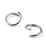 304 Stainless Steel Jump Rings, Open Jump Rings, Stainless Steel, 18 Gauge, 8x1mm, Inner Diameter: 6mm, about 75pcs/10g, 10g/Set