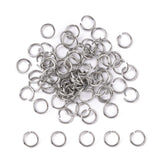 304 Stainless Steel Jump Rings, Open Jump Rings, Stainless Steel, 18 Gauge, 8x1mm, Inner Diameter: 6mm, about 75pcs/10g, 10g/Set