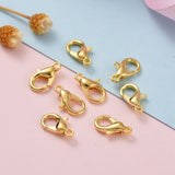 304 Stainless Steel Lobster Claw Clasps, Parrot Trigger Clasps, Manual Polishing, Real 18K Gold Plated, 10x6x3mm, Hole: 1mm, 10pcs/Set