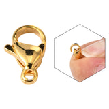 304 Stainless Steel Lobster Claw Clasps, Parrot Trigger Clasps, Manual Polishing, Golden, 11x7x3.5mm, Hole: 1mm, 10pc/Set