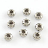 Tarnish Resistant 201 Stainless Steel Rondelle Spacer Beads, Stainless Steel Color, 5x3mm, Hole: 2mm, 50pc/Set