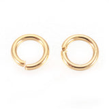 304 Stainless Steel Open Jump Rings, Nickel Free, Real 18K Gold Plated, 24 Gauge, 2.5x0.5mm, Inner Diameter: 1.5mm, about 650pcs/5g