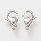 304 Stainless Steel Lobster Claw Clasps, Parrot Trigger Clasps, Stainless Steel Color, 15x9x4mm, Hole: 2mm, 20pcs/Set