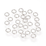 304 Stainless Steel Round Rings, Soldered Jump Rings, Closed Jump Rings, Stainless Steel Color, 21 Gauge, 4x0.7mm, 50pcs/Set