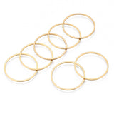 Ion Plating(IP) 304 Stainless Steel Linking Ring, Ring, Golden, 25x0.8mm, 10pc/Set