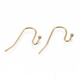 304 Stainless Steel Earring Hooks, Ear Wire, Cadmium Free & Nickel Free & Lead Free, Real 18K Gold Plated, 11x21mm, Pin: 0.7mm, 10pc/Set