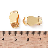 304 Stainless Steel Clip-on Earring Findings, with Round Flat Pad, Flat Round, Golden, Tray: 8mm, 18x8x6mm, Hole: 3mm, 4pc/Set