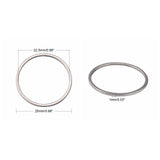 304 Stainless Steel Linking Rings, Metal Connector for DIY Jewelry Making, Stainless Steel Color, 25x1mm, Inner Diameter: 22.5mm, 20pcs/Set