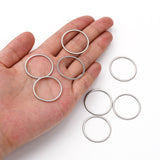 304 Stainless Steel Linking Rings, Metal Connector for DIY Jewelry Making, Stainless Steel Color, 25x1mm, Inner Diameter: 22.5mm, 20pcs/Set