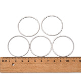 304 Stainless Steel Linking Ring, Stainless Steel Color, 35x1mm, Inner Diameter: 32.5mm, 10pcs/Set