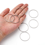 304 Stainless Steel Linking Ring, Stainless Steel Color, 35x1mm, Inner Diameter: 32.5mm, 10pcs/Set