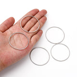 304 Stainless Steel Linking Ring, Stainless Steel Color, 40x1mm, Inner Diameter: 37.5mm, 10pcs/Set