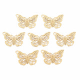 Rack Plating 304 Stainless Steel Filigree Connerctor Charms, Etched Metal Embellishments, Nickel Free, Butterfly, Real 18K Gold Plated, 12x18x0.4mm, Hole: 1.5mm, 10pc/Set