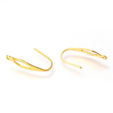 304 Stainless Steel Earring Hooks, with Vertical Loop, Ear Wire, Real 18k Gold Plated, 20x4.5x0.7~4.5mm, Hole: 1.2mm, 20pc/Set