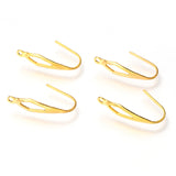 304 Stainless Steel Earring Hooks, with Vertical Loop, Ear Wire, Real 18k Gold Plated, 20x4.5x0.7~4.5mm, Hole: 1.2mm, 20pc/Set