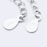 925 Sterling Silver End with Extender Chains and Drop Charms, with S925 Stamp, Silver, 48mm, Hole: 1.5mm, 2pc/Set