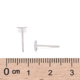 925 Sterling Silver Stud Earring Findings, Earring Posts with 925 Stamp, Silver, 11.5mm, tray: 5mm, Pin: 0.8mm