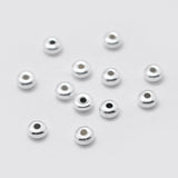 925 Sterling Silver Spacer Beads, Rondelle, Silver, 3x1.5mm, Hole: 1mm, 20pc/Set