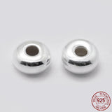 925 Sterling Silver Spacer Beads, Rondelle, Silver, 3x1.5mm, Hole: 1mm, 20pc/Set