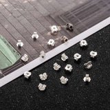 925 Sterling Silver Friction Ear Nuts, with 925 Stamp, Silver, 5x6x3mm, Hole: 0.8mm, 10pc/Set