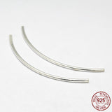 Tube 925 Sterling Silver Beads, Silver, 20x1.5mm, Hole: 1mm, 2pc/Set