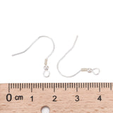 925 Sterling Silver Earring Hooks, with 925 Stamp, Silver, 17x19mm, Hole: 1.5mm, Pin: 0.6mm, 2Pair/Set