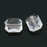 Faceted Rectangle Transparent Clear Acrylic Beads, for Name Bracelets & Jewelry Making, 10x12x6mm, Hole: 1mm, 50pcs/Set