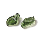 Transparent Acrylic Charms, for Earrings Accessories, Leaf Charms, Green, 9.7x5.5x3.6mm, Hole: 1.2mm, 100pcs/Set