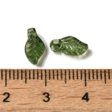 Transparent Acrylic Charms, for Earrings Accessories, Leaf Charms, Green, 9.7x5.5x3.6mm, Hole: 1.2mm, 100pcs/Set