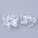 Transparent Acrylic Beads, Flower, Clear, 25~26x21x8~9mm, Hole: 1.4mm, 10pc/Set