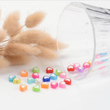 Transparent Heart Acrylic Beads, Bead in Bead, Mixed Color, 7x8x4mm, Hole: 2mm, 100pcs/Set