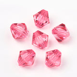 Transparent Acrylic Beads, Bicone, Camellia, 4x4mm, Hole: 1.2mm, about 680pcs/20g