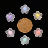 Transparent Acrylic Beads, Frosted, Bead in Bead, Flower, Mixed Color, 12x12.5x6mm, Hole: 2.5mm, 100pc/Set