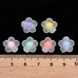 Transparent Acrylic Beads, Frosted, Bead in Bead, Flower, Mixed Color, 12x12.5x6mm, Hole: 2.5mm, 100pc/Set