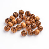 Natural Wood Beads, Spacer Beads, for DIY Macrame Rosary Jewelry, Lead Free, Round, Burlywood, 8mm in diameter, hole: 2.5mm, 200pc/Set