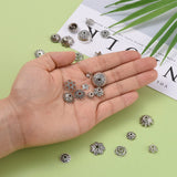 Mixed Style Tibetan Style Alloy Bead Caps, Antique Silver, 5~30x3~12mm, Hole: 1~2.5mm, about 50pcs/50g