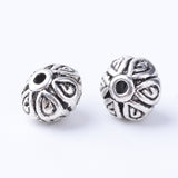 Tibetan Style Alloy Beads, Rondelle, Cadmium Free & Lead Free, Antique Silver, 7x5mm, Hole: 1mm, 50pc/Set