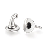 Tibetan Style Alloy Charms, Cadmium Free & Lead Free, Witch Hat Charms, Antique Silver, 11x11mm, Hole: 2mm, 50pc/Set