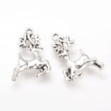 Tibetan Style Alloy Pendants, Cadmium Free & Lead Free, Christmas Reindeer/Stag, Antique Silver, 22.5x16x3mm, Hole: 1.5mm, 20pc/Set