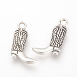 Tibetan Style Alloy Pendants, Cadmium Free & Lead Free, Boots, Antique Silver, 18x11.5x2.5mm, Hole: 2mm, 50pc/Set