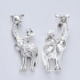 Tibetan Style Alloy Big Pendants, Cadmium Free & Lead Free, Giraffe, Antique Silver, 55x25x6mm, Hole: 2mm, 10pc/Set