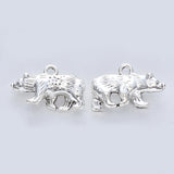 Tibetan Style Alloy Pendants, Cadmium Free & Lead Free, Bear, Antique Silver, 15x24x5.5mm, Hole: 2mm, 10pc/Set