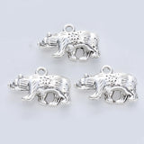 Tibetan Style Alloy Pendants, Cadmium Free & Lead Free, Bear, Antique Silver, 15x24x5.5mm, Hole: 2mm, 10pc/Set